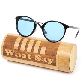 What Say Fashion Outdoor UV400 Polarized Lenses, Gold Bridge, Classic Frame, Color Lens, Sunglasses, Clear Lens, Date Glasses, Light blue (polarized) / Black gold