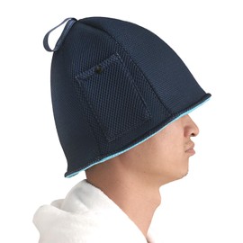 PR0TINLEG Sauna Hat, Men's, Women's, Mesh, Double Layered Construction, Sauna Hat, Lightweight, Quick Drying, Large, Deep, Non-Stuffy, Sauna Hat, Washable, blue (light)