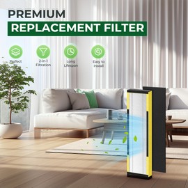 CHIVALZ FLT4825 Filter B Replacement for FLT4825 HEPA Replacement Filter, Compatible with Air Purifier AC4825 AC4300 AC4800 AC4900 AC4850, 2 Hepa Filters + 8 Carbon Filters, 2 Pack