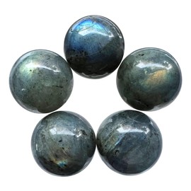 Ladeukoi 5Pcs Moonstone Crystal Sphere Ball Set, Polished Healing Energy Mineral Gemstone Balls for Reiki Chakra Decoration Fengshui 20mm