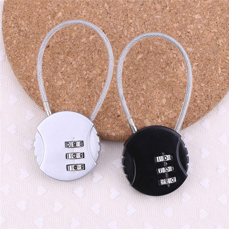 ZPLIUST 3-Digit Cable Luggage Locks Re-settable Combination, Alloy Body Color