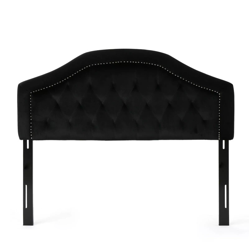 GDFStudio Lazarus New Velvet Studded Seam Tufted Queen/Full Headboard -