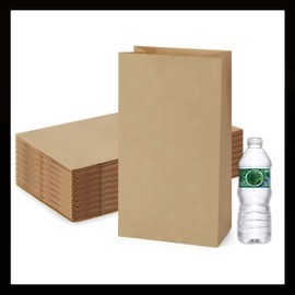 Pokanic Lunch Brown Paper x 50 Bags (12.5 x 6 x 4 inch) #8 Bulk Kraft 8 lb Capacity Eco Friendly Reusable Heavy Duty Disposable for Grocery Snacks Crafts Lunch Sandwich Food (50 Bags, 12.5 x 6 x 4)