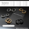 Seiya International, Men’s & Women’s Hoop Earrings, 5 Rings, Set
