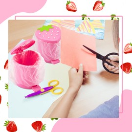3 Pcs Strawberry Trash Can with 100 Pieces of Trash Bags 4 x 3.5 inch Cute Mini Pop up Trash Can Pink Desktop Garbage Can Strawberry Countertop Wastebasket for Desk Bathroom Bedroom Kitchen Office
