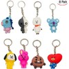 Jzhen 8 Pcs Keychain Cute Key Chain Cartoon Keychain Bag