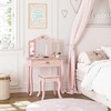 UTEX Kids Vanity Set with Mirror and Stool, Kids Make