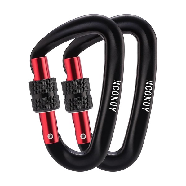 MCONUY 12kN Locking Carabiner Clips, Small Aluminium Carabiners Keychain, Heavy
