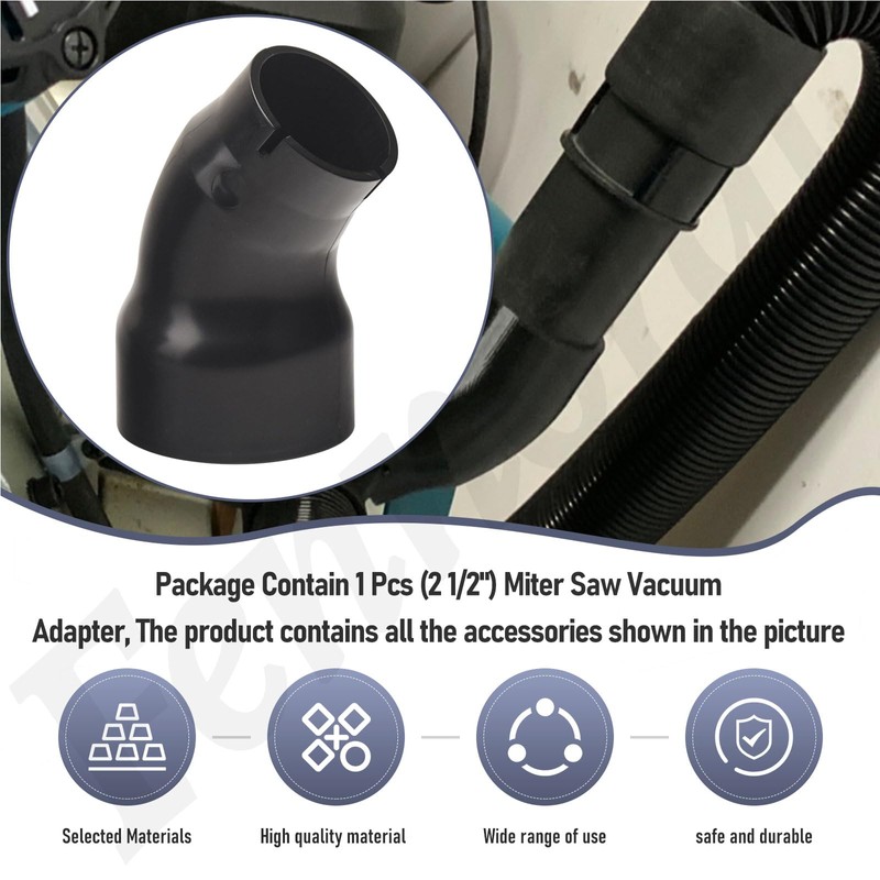 Miter Saw Vacuum Adapter (2 1/2") Compatible with Mak-ita Miter