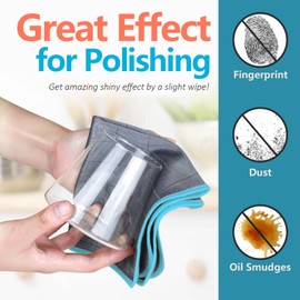 Airlab Carbon Microfiber Cloth for Cleaning Glass Window Polishing Lint Free Streak Free Easy Clean Rag Reusable for Mirror Kitchen Dish Auto Detailing, Pack of 3, 12"x12", 400GSM