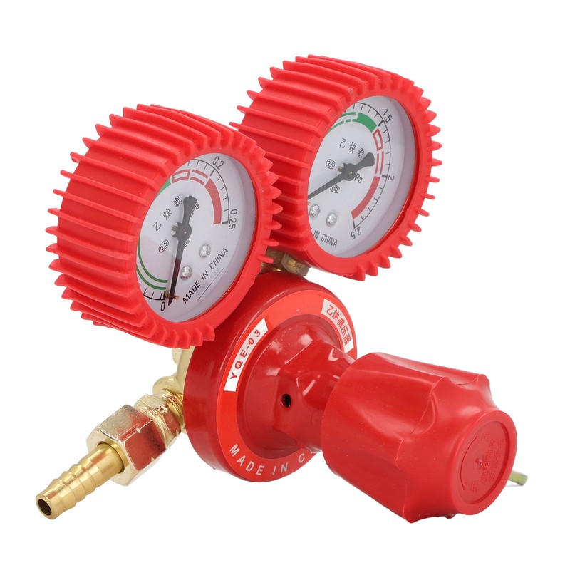 Acetylene Pressure Reducer 8mm Inlet Port Dual Display Shockproof Acetylene