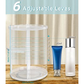 Zawaer Make Up Cosmetic Organiser, 360° Rotating Makeup Storage Box, Dressing Table Skin Care Products, Lipstick Storage, Suitable for Dressing Tables, Bedroom, Bathroom, Transparent
