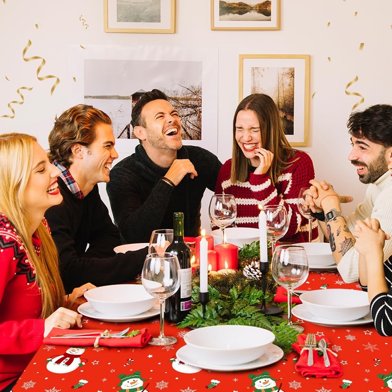 Tablecloth Christmas, Christmas Tablecloth Rectangular Plastic Christmas Table Runner Tablecloths