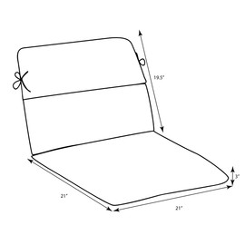 Pillow Perfect Outdoor/Indoor Woodblock Prism Round Corner Chair Cushion, 40.5" x 21", Blue