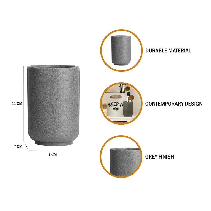 Premier Housewares Canyon Tumbler-Grey, Height 11 cm x Width 7