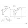 QCAA HandRail Brackets, 3", Zinc Die Cast, Champagne Brass, 4