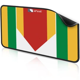 2F22E Extended Baseball Home Plate Mat with Color Highlights for Pitching and Hitting Practice,Rubber Home Plate Mat for Training