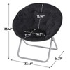 SEGAWE Foldable Oversized Soft Faux Fur Saucer Moon Chair Metal