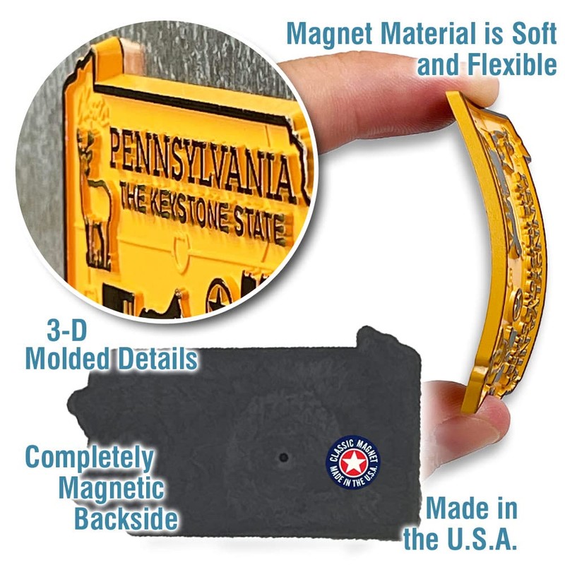 Pennsylvania Small State Magnet by Classic Magnets, 2.3" x 1.4",