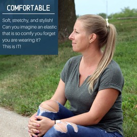 Kenz Laurenz Hair Ties 20 Elastics Ponytail Holder Set No Crease Ribbon Bands (Gold)