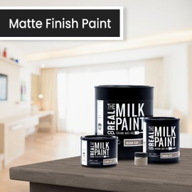 Real Milk Paint, Wood Paint for Furniture, Matte Paint for Cabinets, Walls, Brick, and Stone, Water Based Organic, No VOC, Warm Ash, 1 Gallon