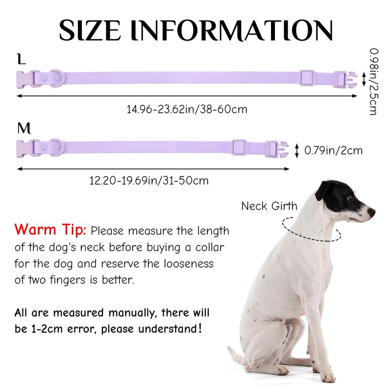 HACRAHO Waterproof Dog Collar, 1 Pack Purple Adjustable Pet Collar