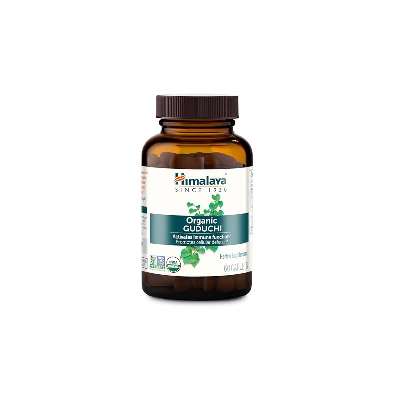 Himalaya Organic Guduchi 60 Caplets for Immune & Sinus Support