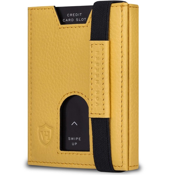 VON HEESEN Slim Wallet with RFID Protection, Card Case for