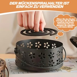 Mosquito Spiral Holder Made of Metal – Pack of 2 Movable Mosquito Coil Incense Burner and Mosquito Spiral Holder, Movable Incense Spiral Holder, Portable Metal Mosquito Coil Holder