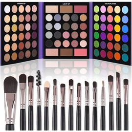 UCANBE Eyeshadow Palette with 15Pcs Brushes Makeup Set, Pigmented 86 Colors Make Up Sets Valentine's Gift, Matte Shimmer Glitter Eye Shadow Pallet Highlighter Contour Blush Powder Brush Beauty Kit