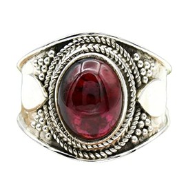 Garnet 925 Sterling Silver Rings for Women, Red Bridesmaid Rings, Oval Gemstone Rings, Designer Rings, Bezel Set, Handmade Rings