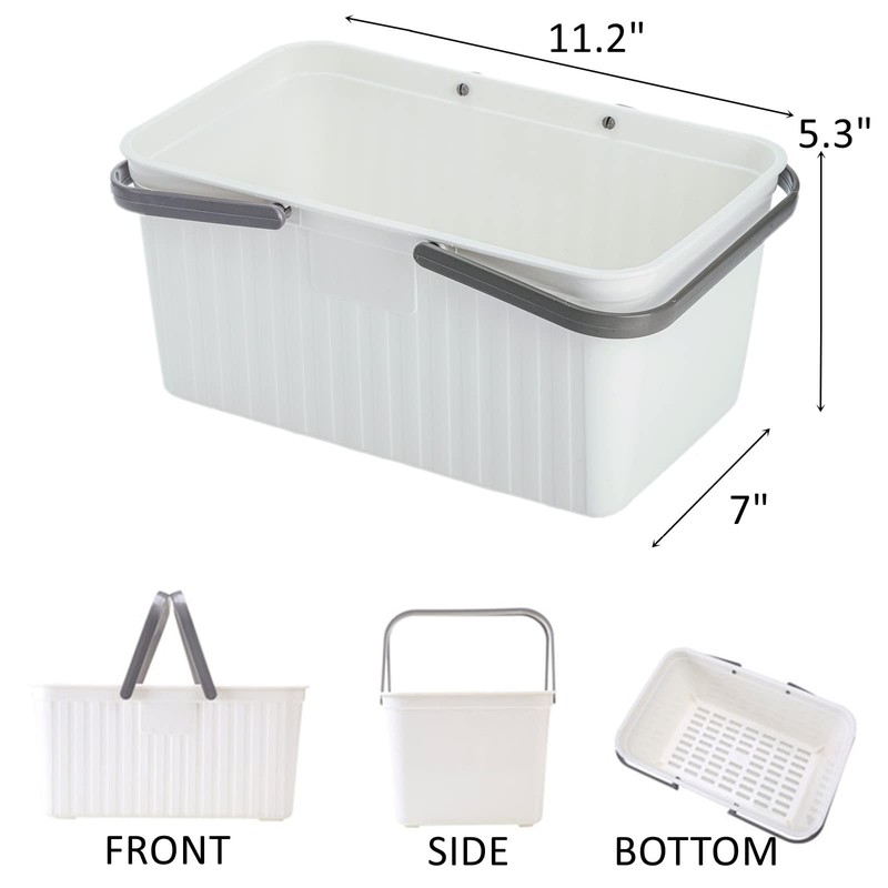 ZOOFOX 3 Pack Plastic Storage Basket with Handle, Portable Shower