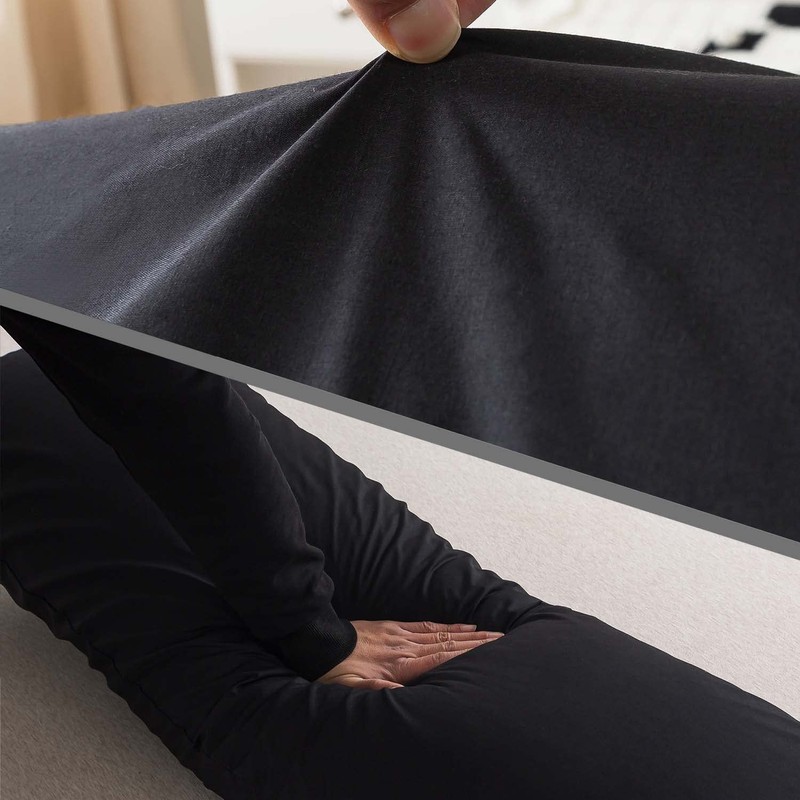 WhatsBedding Memory Foam Body Pillow with Breathable Zippered Cotton Cover,