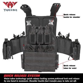 BOMTURN 1000D Tactical Vest for Men Quick Release Modular Vest Adjustable Airsoft Vest Outdoor
