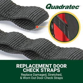 Quadratec Heavy Duty Adjustable Door Check Strap Set - Fits Jeep CJ, Wrangler TJ, YJ, JK, JL, LJU, JKU, & JLU 1955-2022 - Durable Nylon Door Straps - Adjustable Design with Multiple Stopping Points