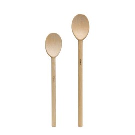 HIC Kitchen Classic French Beechwood Spoons, Made in France, Includes 10-Inch and 12-Inch, Set of 2