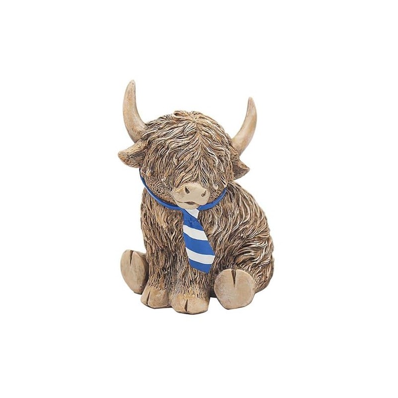 Lesser & Pavey Happy Highland Cow Ornament - Wearing Tie