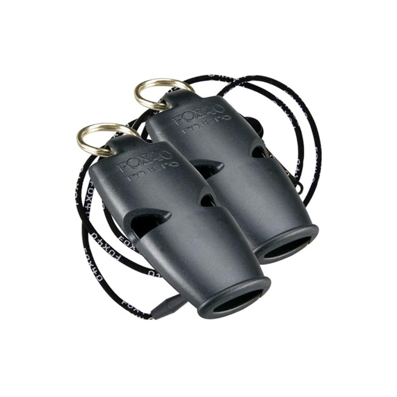 Fox 40 Micro 2 unidades, negro con cordones
