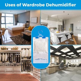 Hanging Dehumidifier Bags for Wardrobe 48-Pack Keep Your Spaces Fresh and Dry Effective Moisture Absorber for Home, Garage and Cupboard Humidity Absorber
