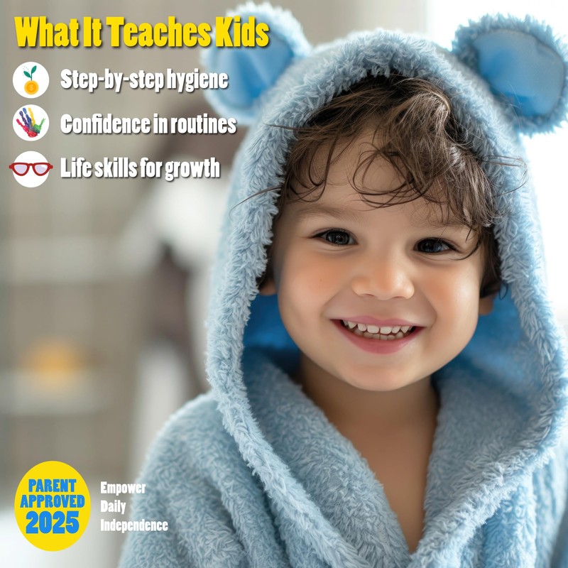 Shower Chart for Kids – Step-by-Step Visual Guide, 9x12 Inch