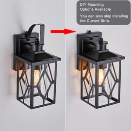 Tarentlight Matte Black Photocell Outdoor Wall Light,Dusk to Dawn,Modern Farmhouse Exterior Wall Mounted Sconce,Waterproof Porch Light with Clear Glass Shade for Your Front Door, Garage, Entryway.