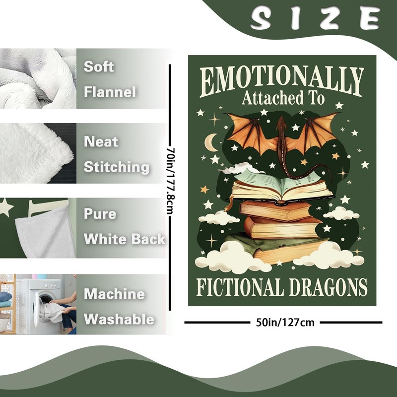 Zzkol Emotionally Attached to Fictional Dragons Flannel Throw Blanket