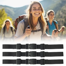 Pack of 3 Adjustable Chest Strap Backpack 2.5 cm Adjustable Chest Strap for Backpack Chest Strap with Buckle Robust for School Bag, Hiking, Jogging and Outdoor Activities, for Adults and Children