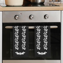 Peryiter 2 Pcs 18 x 26 Inches Mexican Kitchen Towel Talavera Hand Towel Dishtowel Mexican Kitchen Accessories Cielito Lindo Party Decor Holiday Absorbent Drying Cloth Home Decor(Black,White)