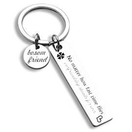 Stainless Steel Bosom Friend Keychain - Heartfelt Gift for Best Friends on Any Occasion