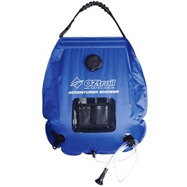 Adventurer Solar Shower. Large 20L capacity with rip-stop 600D and PVC construction. Convenient shampoo and soap pocket. 90cm hose.