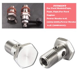 CASTNOO Fuel Banjo Bolt Ultra High Flow Upgrade Kit for Ford 6.0L & 6.4L Powerstroke F250, F350, 450, F550 Trucks