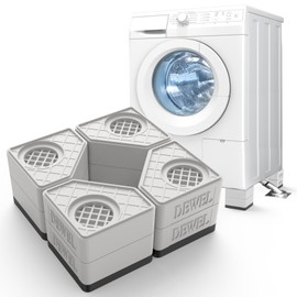 SEISSO Anti Vibration Pads for Washing Machine. 8 Pcs Double Heighten Rubber Washing Machine Pads. Load Capacity 1100lbs. Shock and Noise Cancelling for Washing Machine Foot Pads (White)