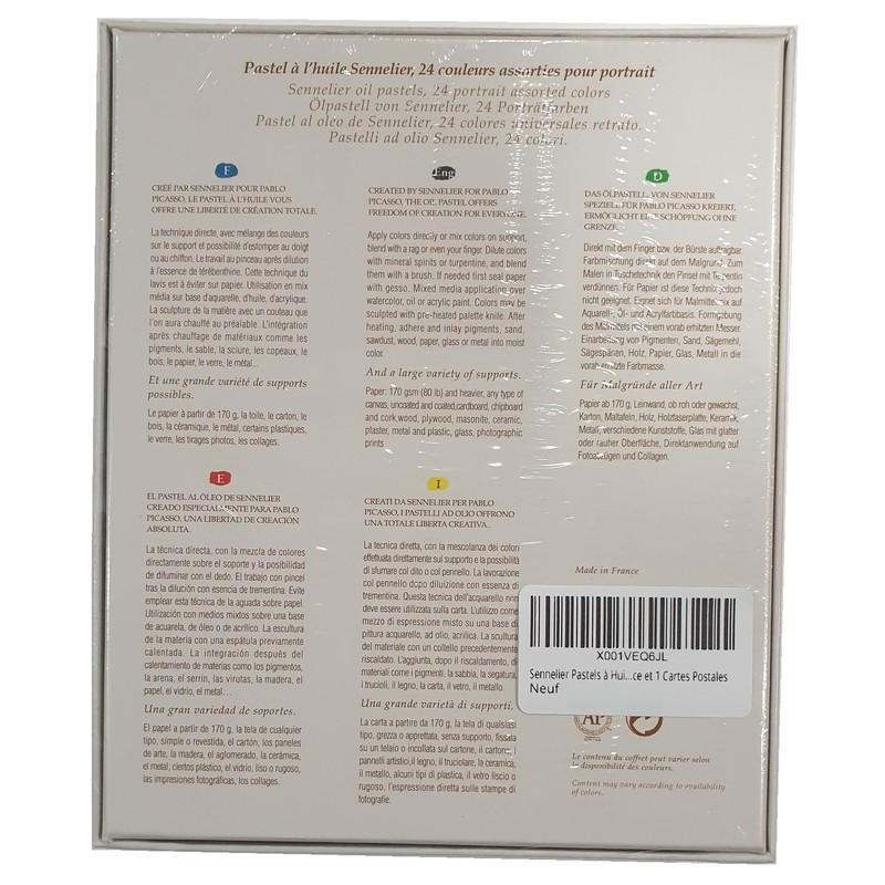 Sennelier Pastels Oil 24 Colours Portrait - Made in France