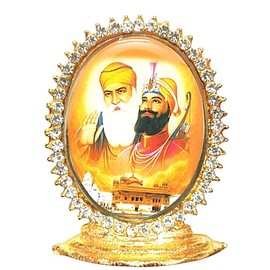 Imagine Mart Guru Nanak ji and Guru Gobind Singh ji Car Dashboard| Mandir | Home Decor |Office Table Showpiece |Statue 3 Inch| Super Quality (3 Inches)